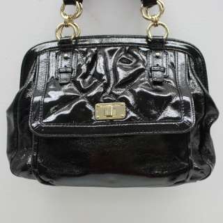 Elliott Lucca Black Patent Leather Handbag New  