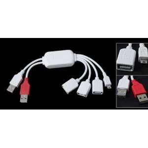  Gino White USB Male to Female Hub Cable Extender Connector 