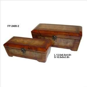  Wooden Lined Rectangular Box with Marble Print and Latch 