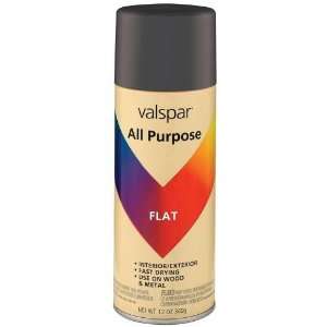 Valspar 12 Oz Black Flat All Purpose Spray Paint   465 64001 SP (Qty 6 