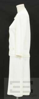   Collection 2 Piece Cream Knit Zip Jacket & Pencil Skirt Suit Size 6