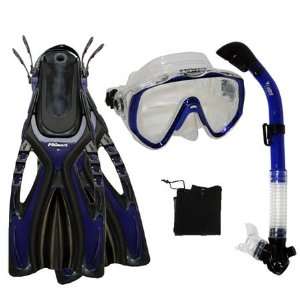  Scuba Diving Snorkeling Mask Snorkel Fins Gear Set w/ Mesh Bag 