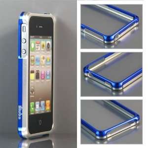 Silver and Blue / Aluminum Metal Bumper Case / Cover for Apple iPhone 