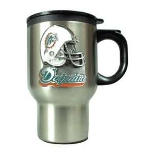 Miami Dolphins Stainless Steel Coffee Mug with Pewter Emblem  