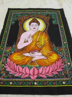 HANDMADE SEQUENCES WALL HANGING PAINTING BUDDHA BODHI L  