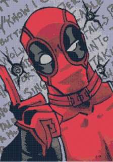 Deadpool Comic Character Handmade Cross Stitch Pattern  