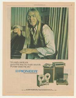 1976 Gregg Allman Pioneer Stereo Equipment Photo Ad  