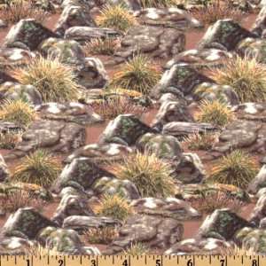  44 Wide Quail Run Packed Rocks Brown Fabric By The Yard 