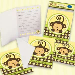  Monkey Neutral   Set of 8 Fill In Birthday Party 