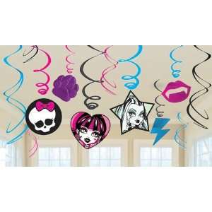  Monster High Value Pack Hanging Swirl Decorations Party 