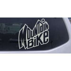 6in X 6in Silver    Mountain Bike Sports Car Window Wall Laptop Decal 