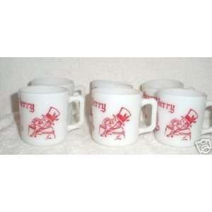  Set of 6 Hazel Atlas Tom & Jerry Mugs 