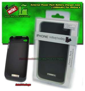 Black External Battery Charger Power Pack Case iPhone 4  
