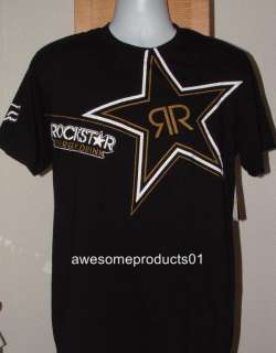 New Fox Racing Rockstar Golden Black T Shirt Size LG  