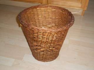 Old Vtg Rattan Wicker Waste Paper Basket Furniture Accessories  