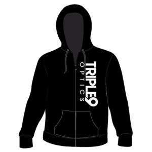  Triple 9 Optics Logo Zip Up Hoodie   X Large/Black 