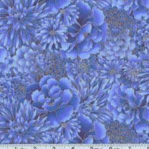  44 Wide Imperial Fusions Tonal Oriental Bouquet Blue 