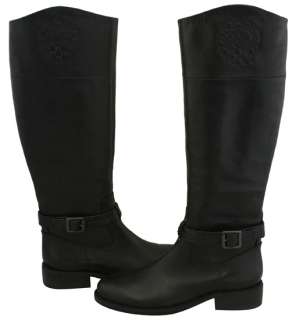 Vince Camuto Flavian Black Leather Croc Riding Boots 6 New  
