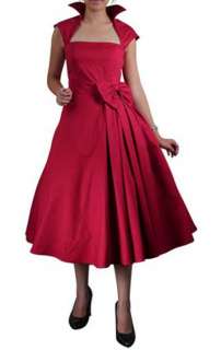 ROCKABILLY PINUP RETRO 50S SWING DRESS VINTAGE RED COOL  