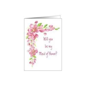 Cherry Blossom Pink   Maid of Honor Wedding Invitation Card