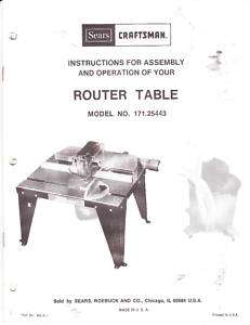  Craftsman Router Table Manual  