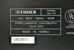 Fisher AM FM Stereo Receiver RS 717 Amp Amplifier Tuner  