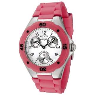 Invicta Angel Pink Rubber Sporty 3 Eye Watch 0706 NEW  