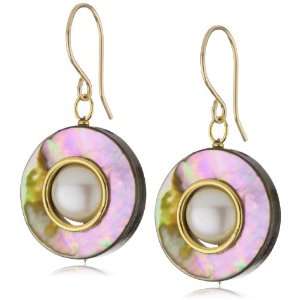  Miguel Ases Abalone and Fresh Water Pearl Round Drop 