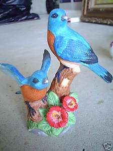 Russ Berrie Porcelain Figurine Eastern Bluebirds LOOK  