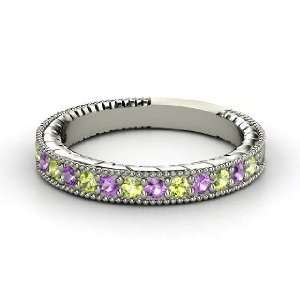   Victoria Band, Sterling Silver Ring with Peridot & Amethyst Jewelry