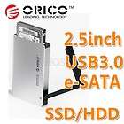  2598SUS3 2.5 inch External SSD HDD Enclosure USB 3.0+e SATA Tool Free