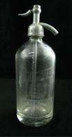 Antique Soda Seltzer Clear Glass Bottle Syphon Tip Top Beverage 