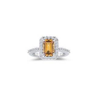 38 Cts Diamond & 0.66 Cts Citrine Ring in Platinum 9.0 Jewelry 