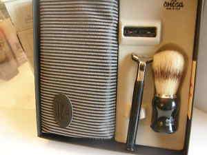 Omega Shaving Brush Razor and Travel Set # 3425.5  
