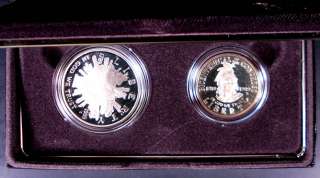   COIN, COMMEMORATIVE PROOF SILVER DOLLAR AND CLAD HALF DOLLAR  