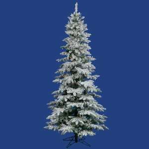 12 Pre Lit Slim Flocked Layered Utica Fir Artificial Christmas Tree 