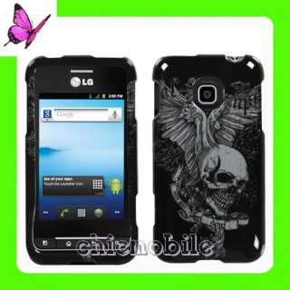 Premium WING SKULL Case Cover for  NET 10 Android LG OPTIMUS 