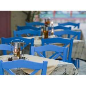 Cafe Table, Yacht Harbor, Fiskardo, Kefalonia, Ionian Islands, Greece 