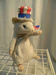 GEMMY SINGING DANCING HAMPSTER WAVES U.S.A. FLAG TO IM A YANKEE 