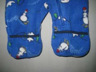 Columbia Blue Fleece Skiing Snowman Snowsuit 6 12 Month  