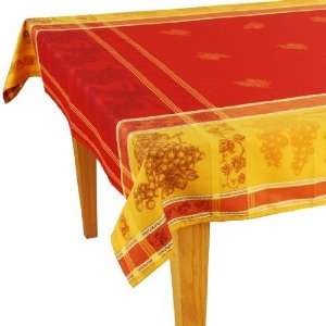   /Yellow Jacquard 100% Woven Cotton Tablecloth 63 x 78