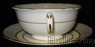 This lovely cream soup bowl and matching saucer is from Coalport 