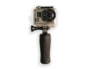 Pistol grip with GoPro tripod adapter mount and stainless steel nut.