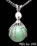 Spider Necklace w/ Gemstone Ball, Silver Spider Jewelry, New 