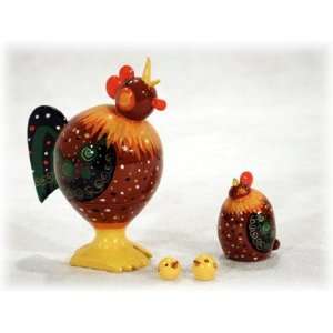  Realistic Rooster & Hen Doll 4pc./3 