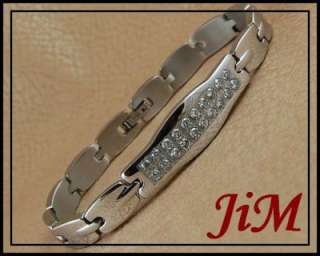 8MM STAINLESS STEEL JEWELRY SIMULATED DIAMONDS BRACELET WOMENS JEWELRY 