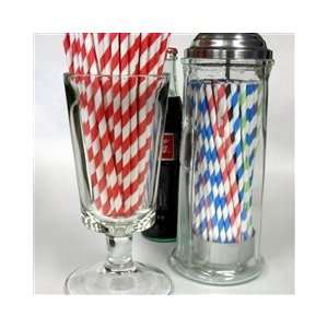  Paper Drinking Straws   Candy Apple Red and White Stripes 