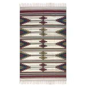  Zapotec wool rug, Red Wine (7x10)