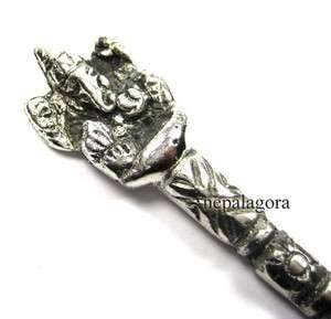 HP04 silver tone tribal Hair Stick Pin OM Ganesh India  
