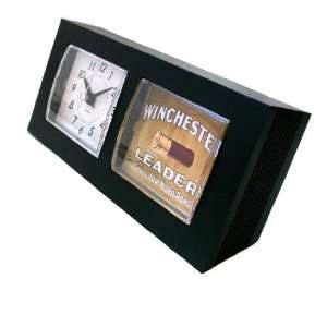  Winchester Leader Rifle Gun Shells ad table desk clock 